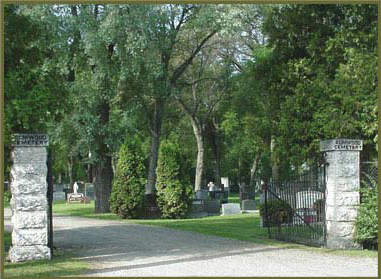 Entrance to Elmwood Cemetery, off Hespeler Avenue.