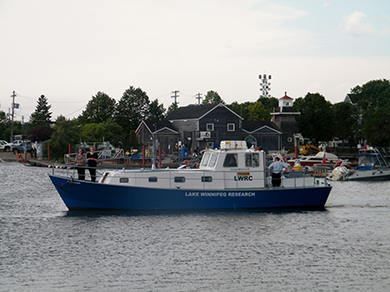 A smaller vessel, the Fylgja, has been donated to the Consortium by the Nielsen family of Winnipeg. It is being used for near-shore research, particularly on zebra mussels.